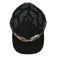 Dabroots Clouds Allover Black Snapback Hat