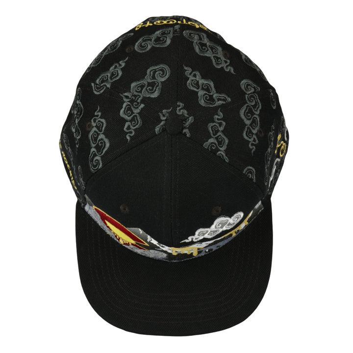 Dabroots Clouds Allover Black Snapback Hat