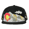 Dabroots Clouds Allover Black Snapback Hat