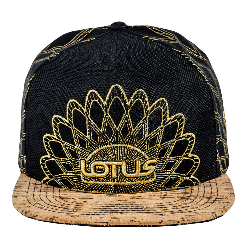 Lotus Sunrain Black Gold Snapback Hat