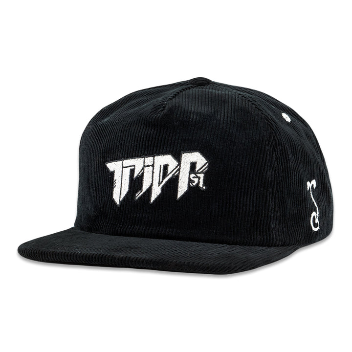 Gorro de pana negra con cremallera en la parte posterior Tripp St.