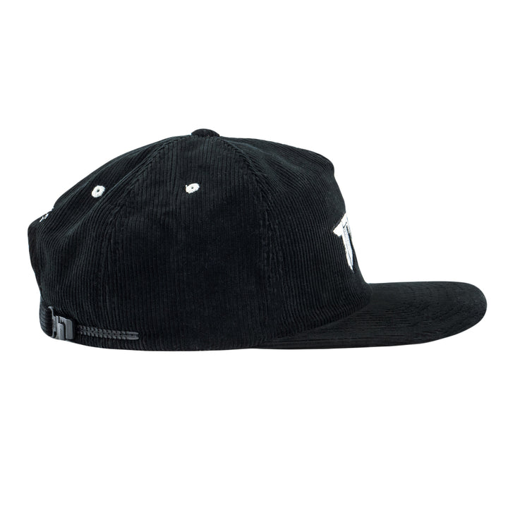 Gorro de pana negra con cremallera en la parte posterior Tripp St.