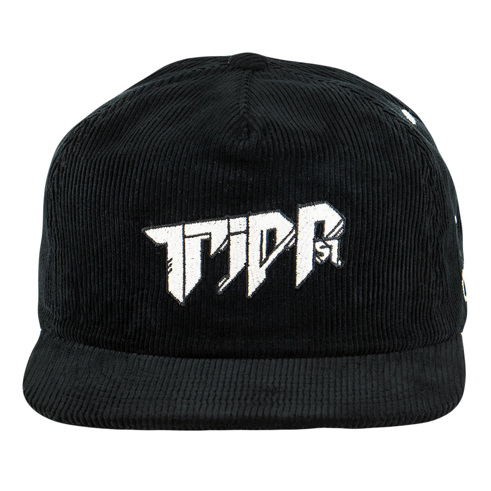 Tripp St Black Corduroy Zipperback Hat