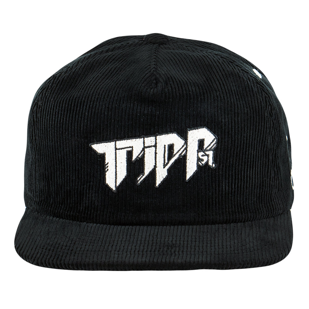 Gorro de pana negra con cremallera en la parte posterior Tripp St.