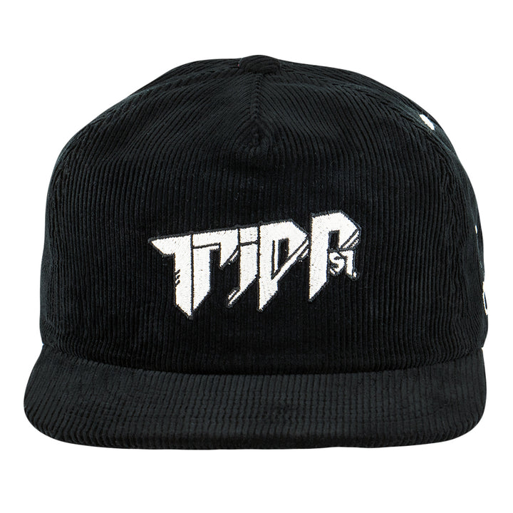 Gorro de pana negra con cremallera en la parte posterior Tripp St.