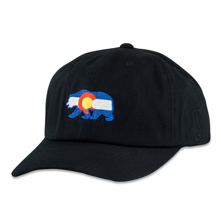Gorra de papá negra de Colorado Bear
