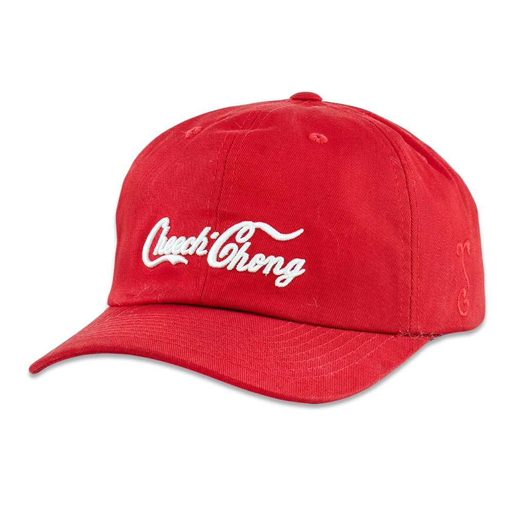 Cheech and Chong Script Red Dad Hat
