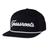 Golfroots Script Black Unstructured Snapback Hat