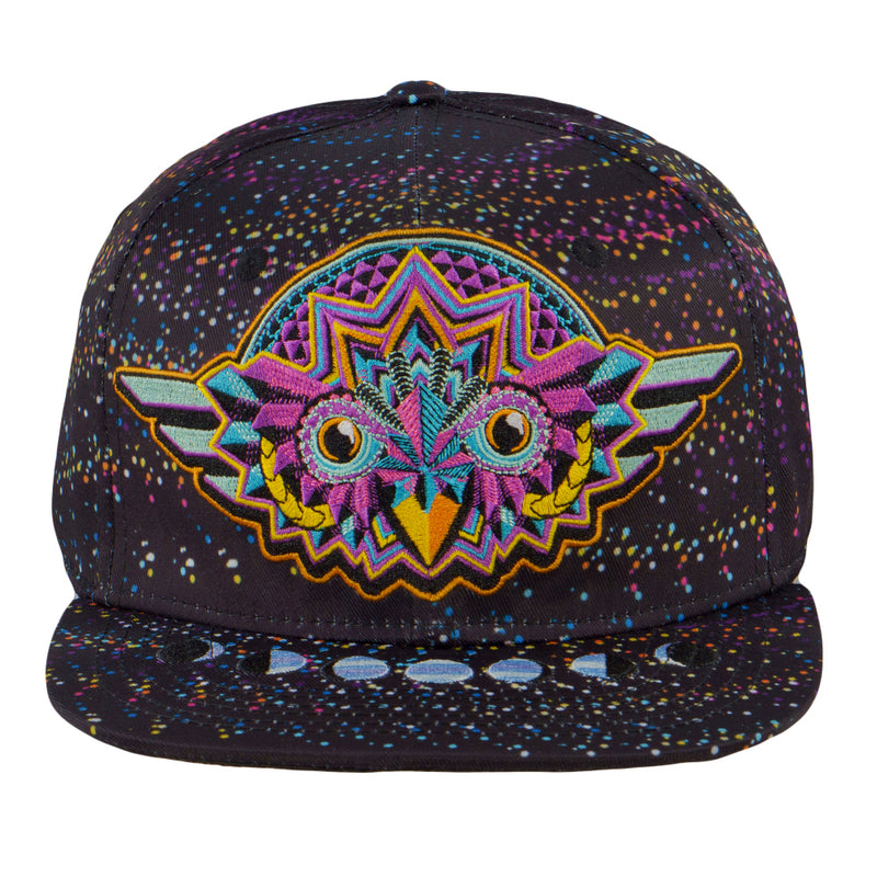 Night Owl Rainbow Vortex Fitted Hat