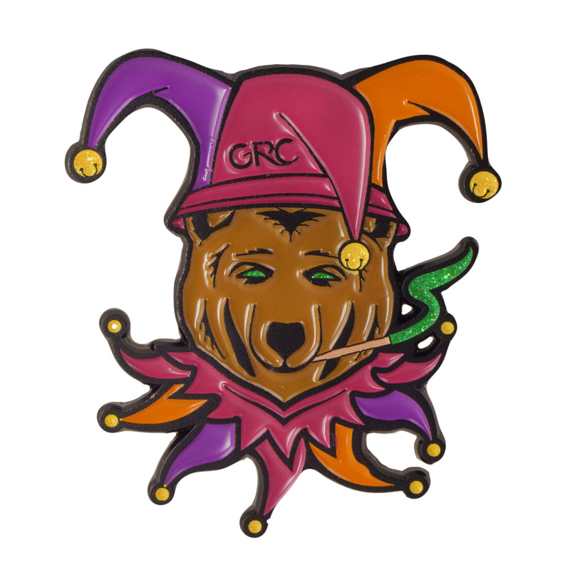 Jester Bear Pink Pin