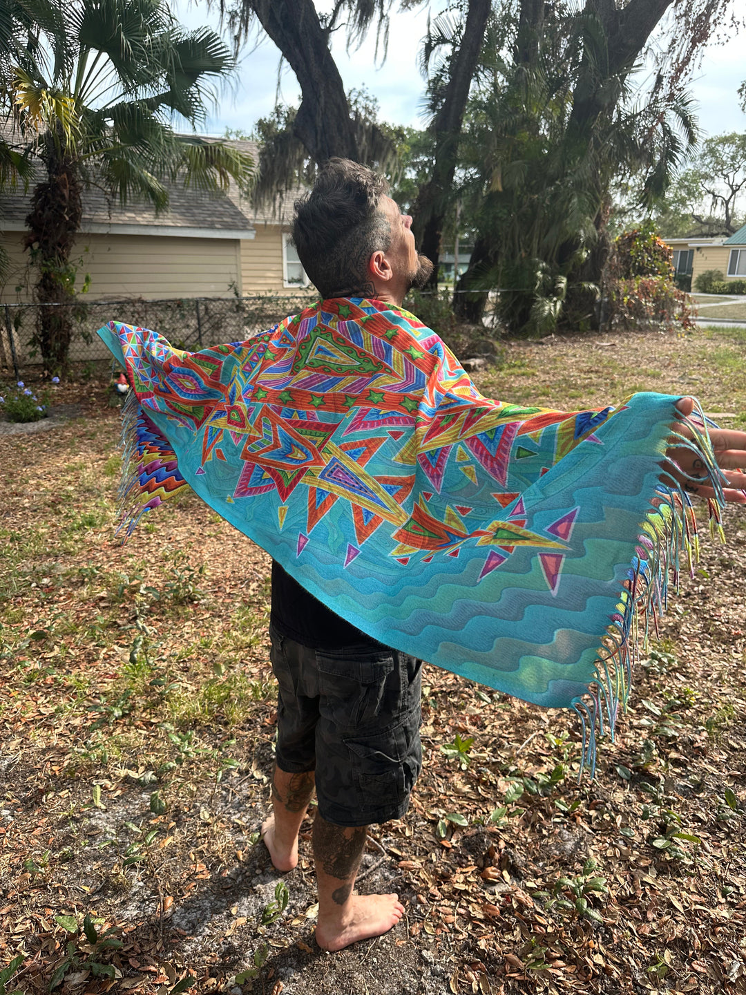 Pashmina reversible "Taita Inti - Códigos de cristificación"
