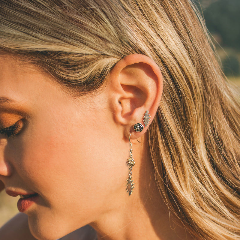 Scarlet Fire Stud Earrings | Silver