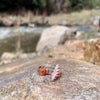 Scarlet Fire Stud Earrings | Rose Gold