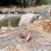 Scarlet Fire Stud Earrings | Rose Gold