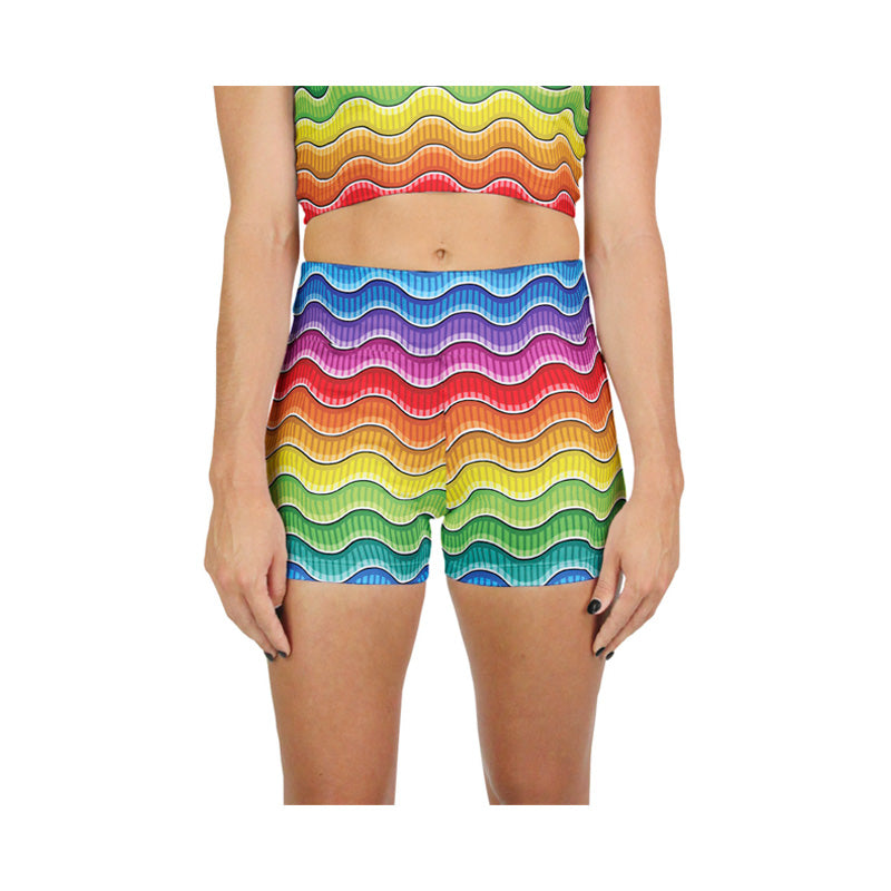 Rainbow Waves Active Shorts