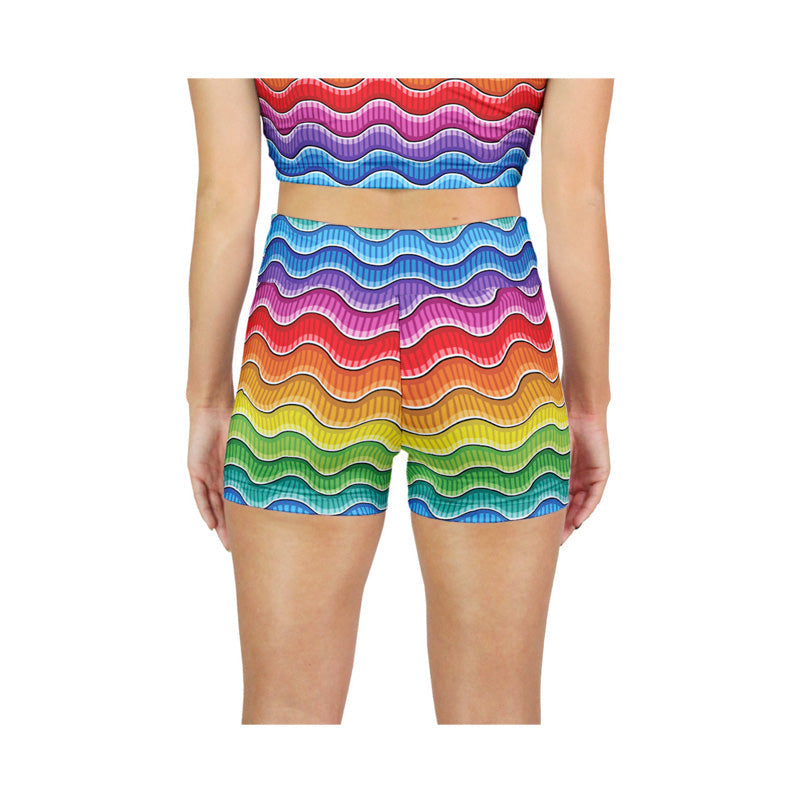 Rainbow Waves Active Shorts