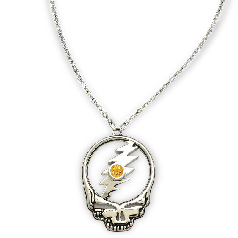Stealie Birthstone Necklace | Silver