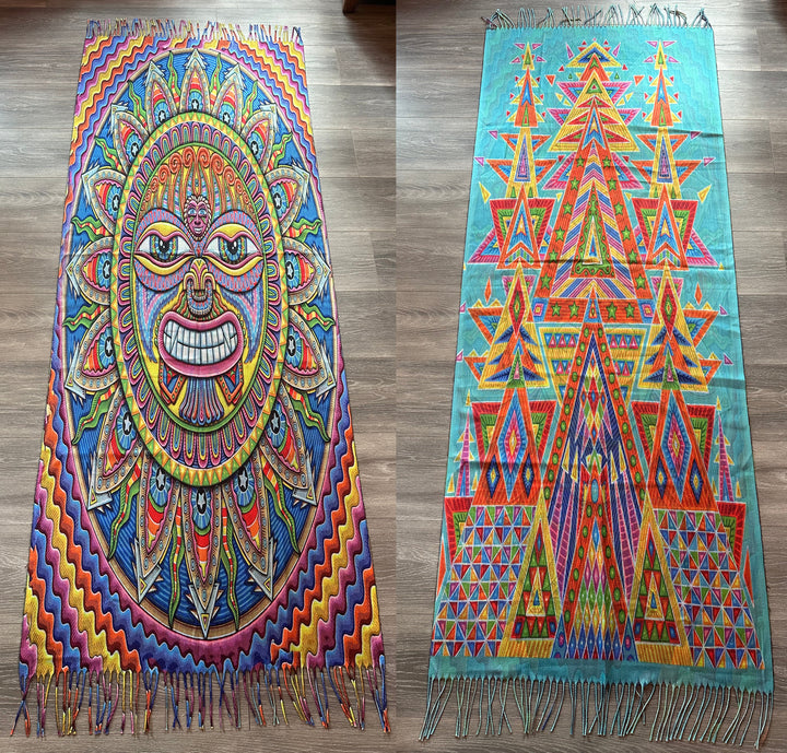 Pashmina reversible "Taita Inti - Códigos de cristificación"