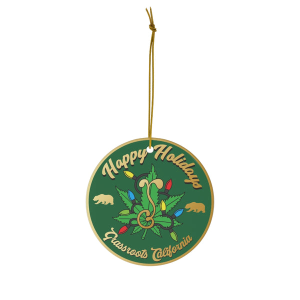 Holiday G Sprout Lit Ceramic Holiday Ornament